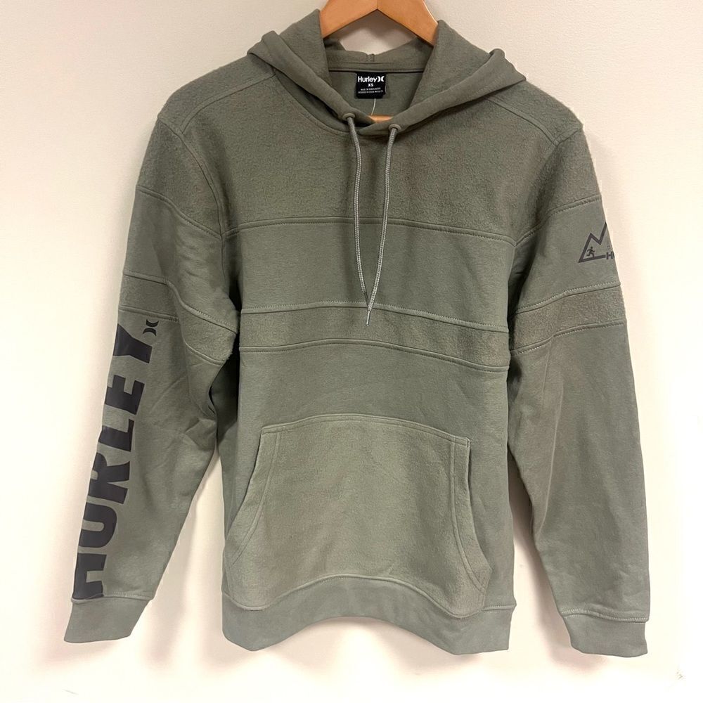 Hurley Highroads Fleece army green sweatshirt Size XS